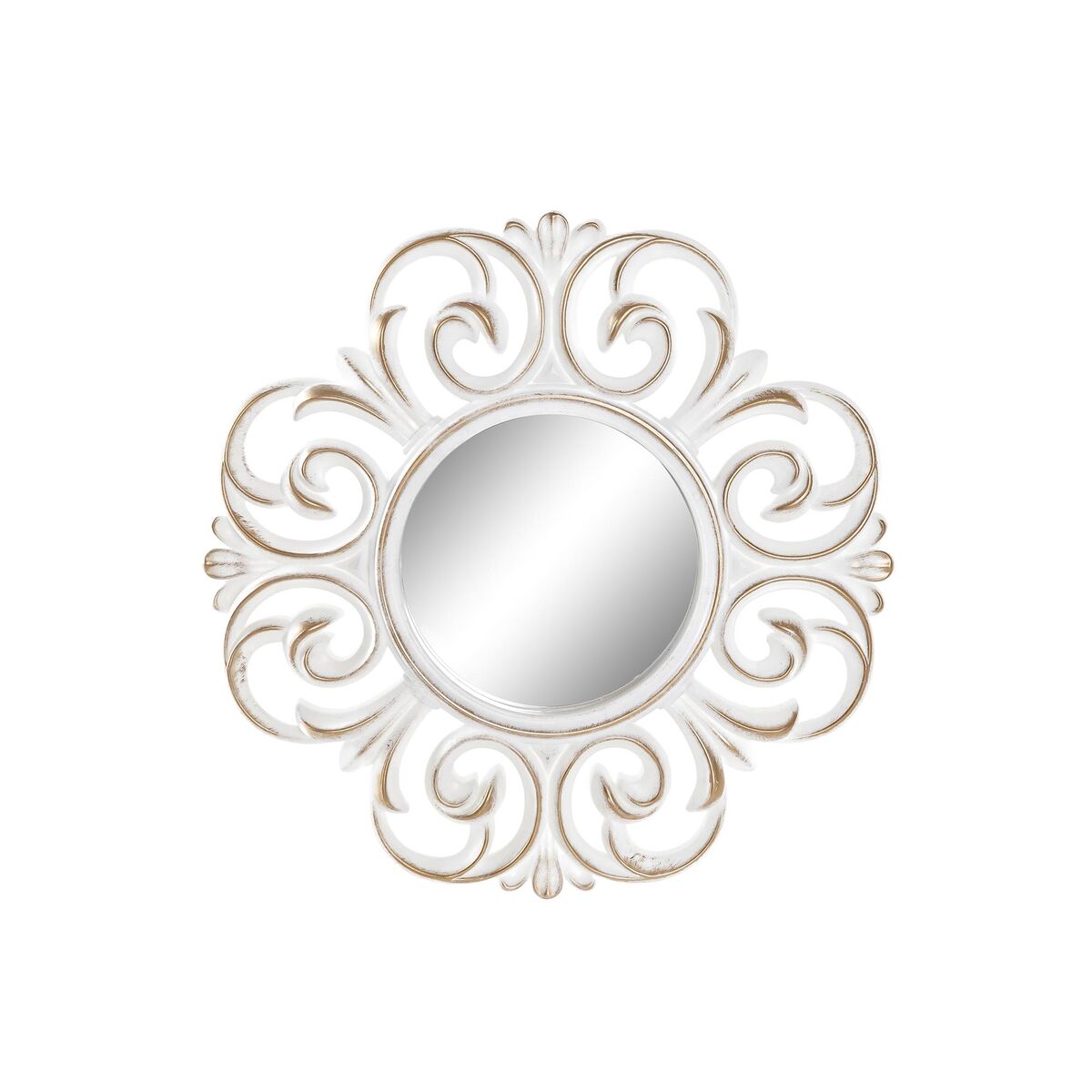 Mirror Set DKD Home Decor Crystal Golden White PP 2 Units Modern Stripped (35 x 2 x 35 cm)