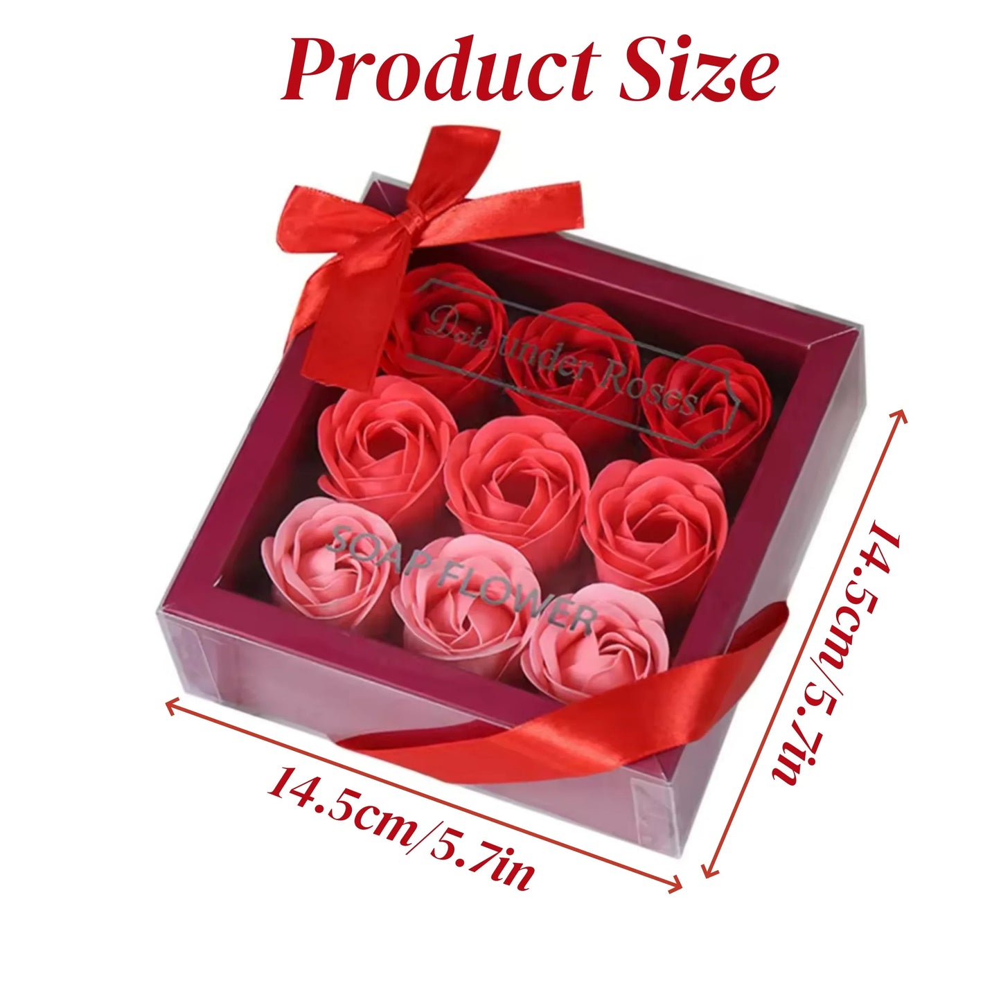 NNEOBA 9Pcs Rose Soap Flowers Gift Box for Special Occasions