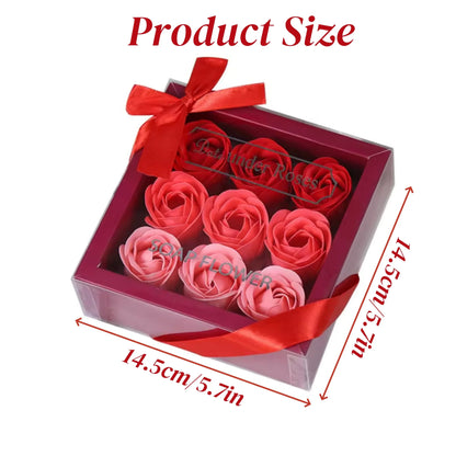 NNEOBA 9Pcs Rose Soap Flowers Gift Box for Special Occasions