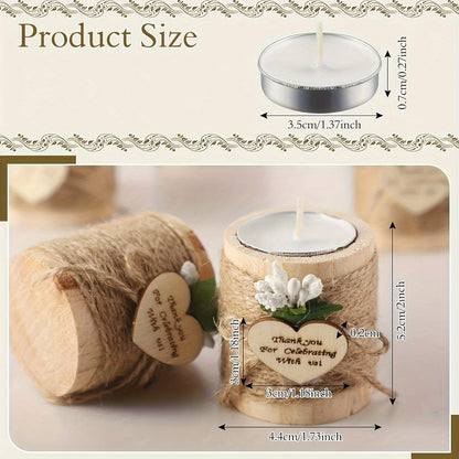 Wooden Tea Candle Holder, Rustic Romance Decor