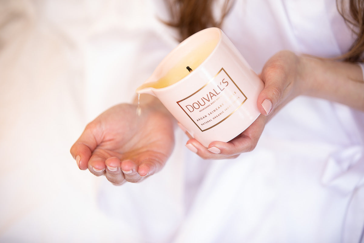 Argan Massage Candle - Vanilla Jasmin & Ginger 180g | Intensely Nourishing and Hydrating Body Treatment